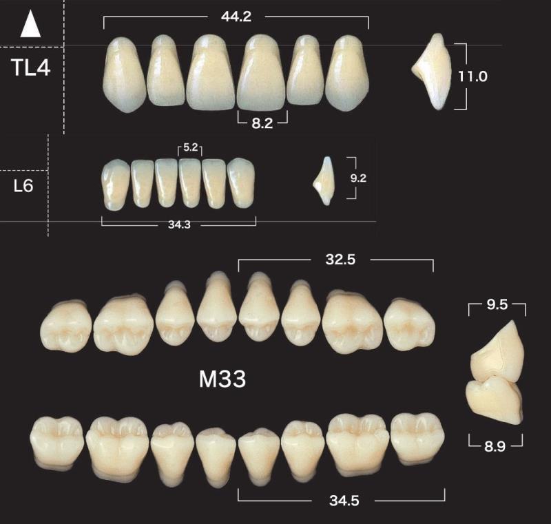 Зубы акриловые New Ace & Naperce цвет А2 фасон TL4/M33 купить