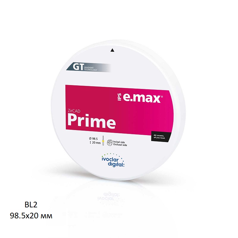Емакс диски для фрезерования IPS e.max ZirCAD Prime BL2 98.5-20/1 купить